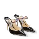 Jimmy Choo Bing 100 Mules Patent Leather Crystal S logo