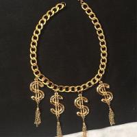 Moschino Dollars Tassels Chain Necklace Gold image 1