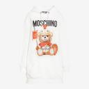 Moschino Roman Teddy Bear Fleece Dress White logo