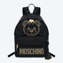 Moschino Teddy Studs Nylon Backpack Black logo