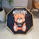 Moschino Fur Teddy Bear 5 Folding Umbrella Black logo