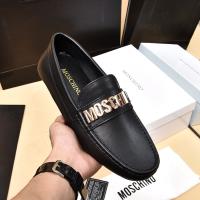 Moschino Lettering Logo Men Leather Loafers Black image 1
