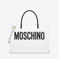 Moschino Contrasting Logo Small Tote White image 1