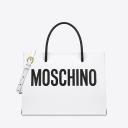 Moschino Contrasting Logo Small Tote White logo