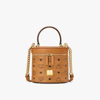 MCM Small Cylinder Crossbody In Visetos Brown image 1