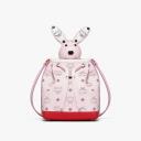 MCM Zoo Rabbit Drawstring Bag In Mix Visetos Pink logo