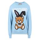 Moschino Playboy Teddy Bear Sweater Sky Blue logo