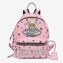 Moschino Ufo Teddy Bear Backpack Pink logo