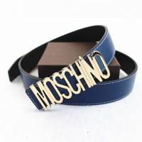 Moschino Logo Buckle Large Embossed Belt Navy Blue image 1