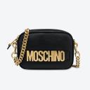 Moschino Lettering Logo Calfskin Camera Bag Black logo