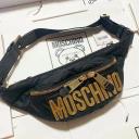 Moschino Logo Quilted Belt Bag Black/Gold logo