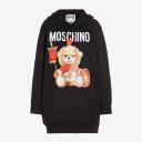 Moschino Roman Teddy Bear Fleece Dress Black logo