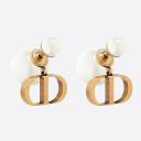 Dior Tribales Earrings Antique CD and White Resin logo