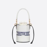 Small Dior Vibe Bucket Bag Smooth Calfskin White image 1