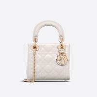 Mini Lady Dior Bag Patent Cannage Calfskin White image 1