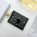 Lady Dior Card Holder Patent Cannage Calfskin logo