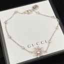 Gucci Double G Crystals Flower Bracelets In Silver logo