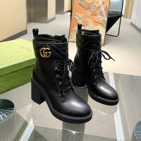 Gucci Double G Mid-Heel Boots Women Leather Black image 1