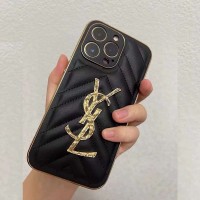 Saint Laurent Monogram iPhone Case In Lambskin Bl image 1