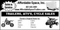 Affordable Space, Trailers, ATV's and Storage Containers! logo