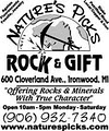 Nature's Picks Rock and Gift shop logo
