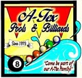 A-TEX  ABOVE GROUND POOLS, SPAS, and  BILLIARDS logo