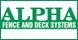 Alpha Fence and Deck Systems logo
