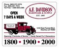 A. F. Davidson Hardware & Supply logo